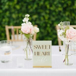 Elegant 5x7 Acrylic Wedding Table Numbers 1-8, Dessert & Sweetheart Table Signs